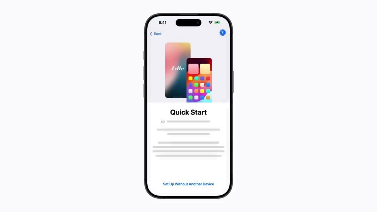 Step 2: Step 2: Power on the new iPhone and reach the Quick Start screen