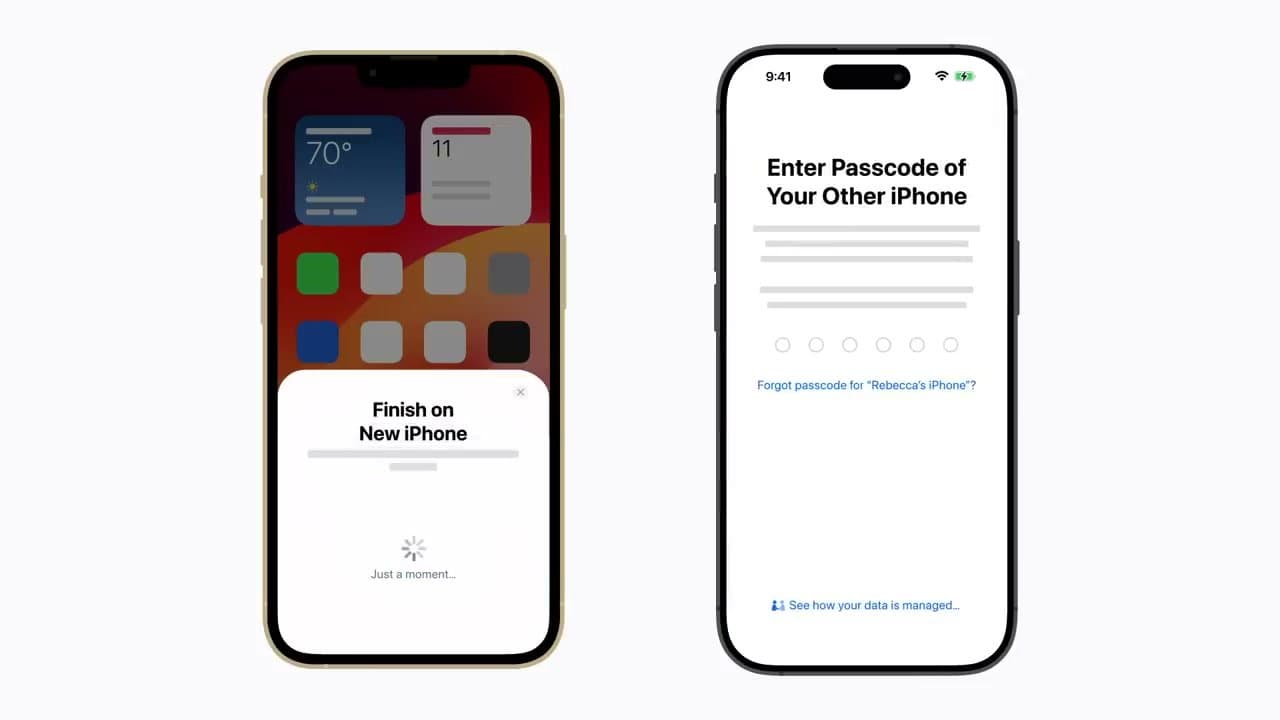 Step 4: Step 4: Enter the old phone's passcode on the new phone