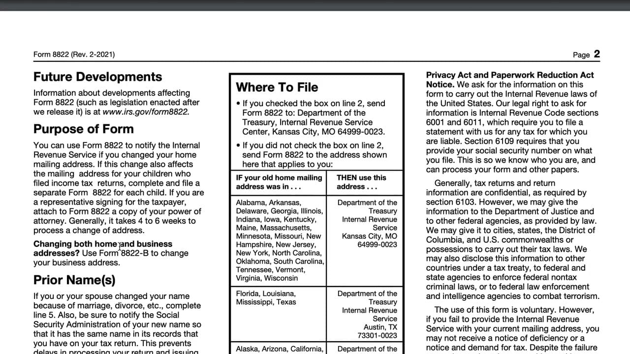 Step 8: For Businesses, File 8822-B - And Wait 4 to 6 Weeks