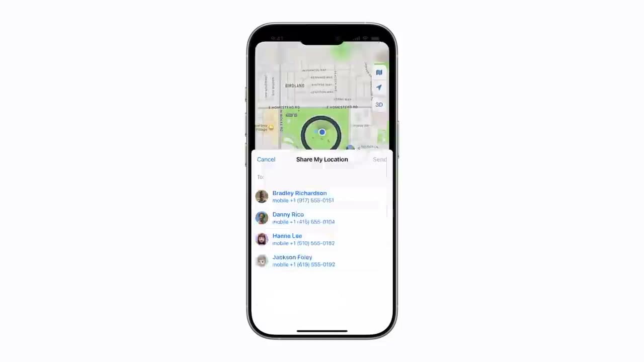 Step 3: Tap the Add Button and Choose Share My Location