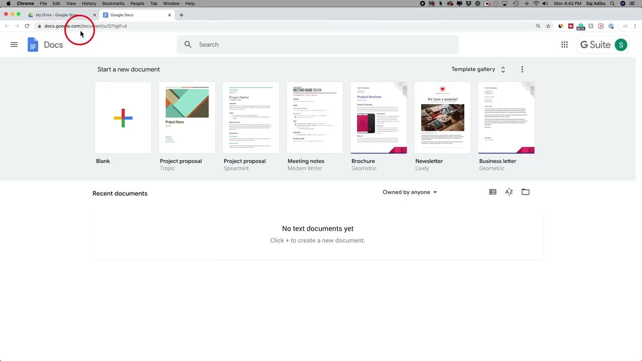 Step 1: Open Google Docs From Your Browser