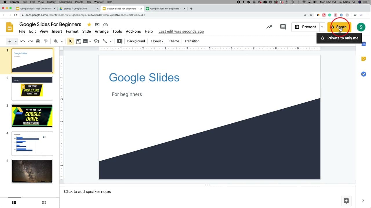 Step 10: Share With Viewer, Commenter, or Editor Permissions - How to Use Google Slides - Beginner's Guide