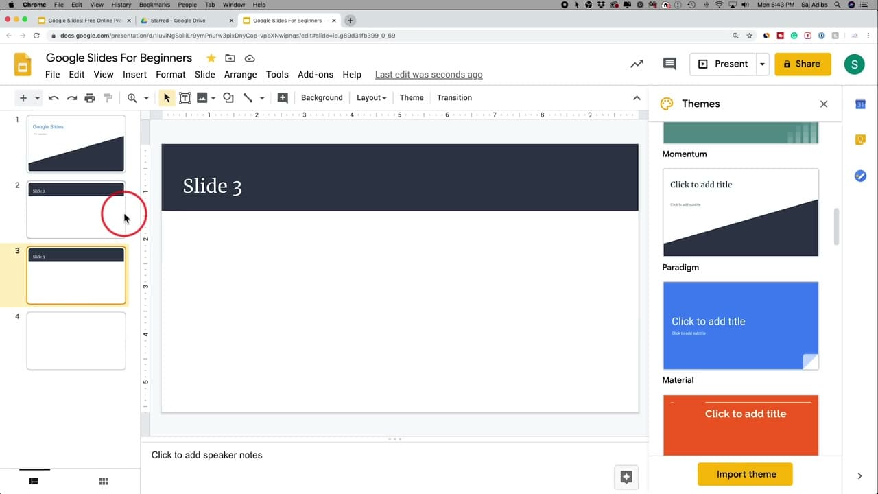 Step 7: Add More Slides and Rearrange the Order - How to Use Google Slides - Beginner's Guide