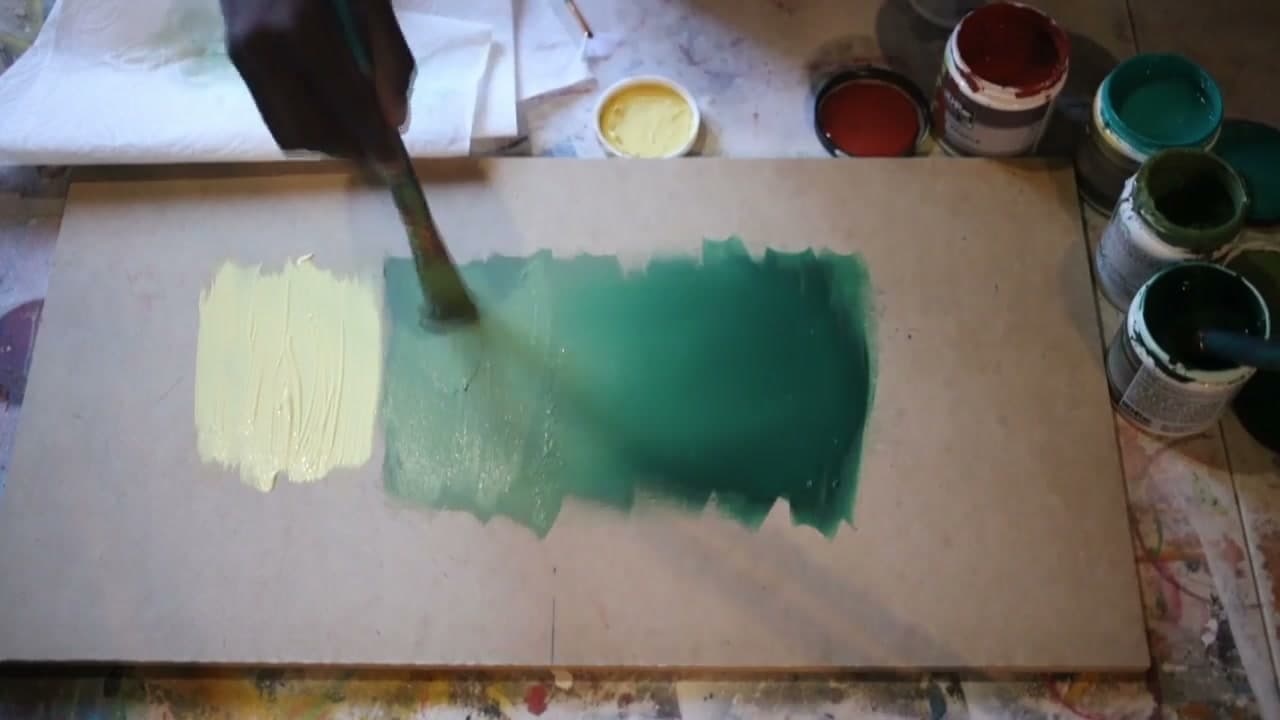 Step 5: Add a Third Colour Along One Edge - How to Use a Fan Brush to Blend Two Colours