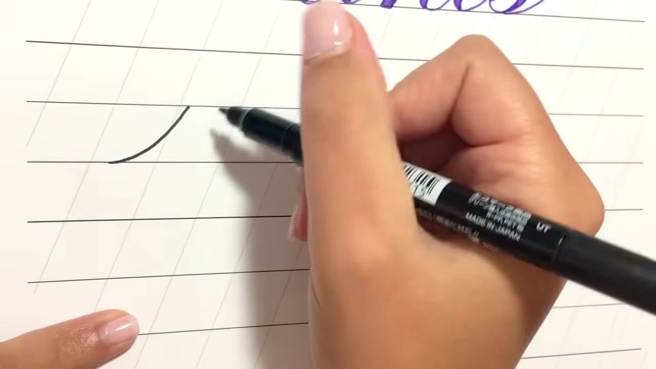 Step 3: Draw the Entrance Stroke - How to Do Faux Calligraphy