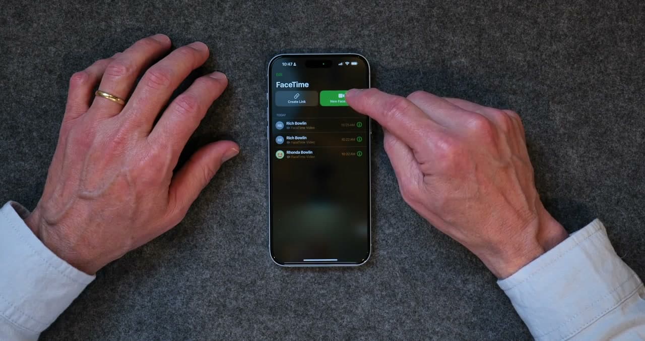 Step 2: Tap New FaceTime to Start a Call