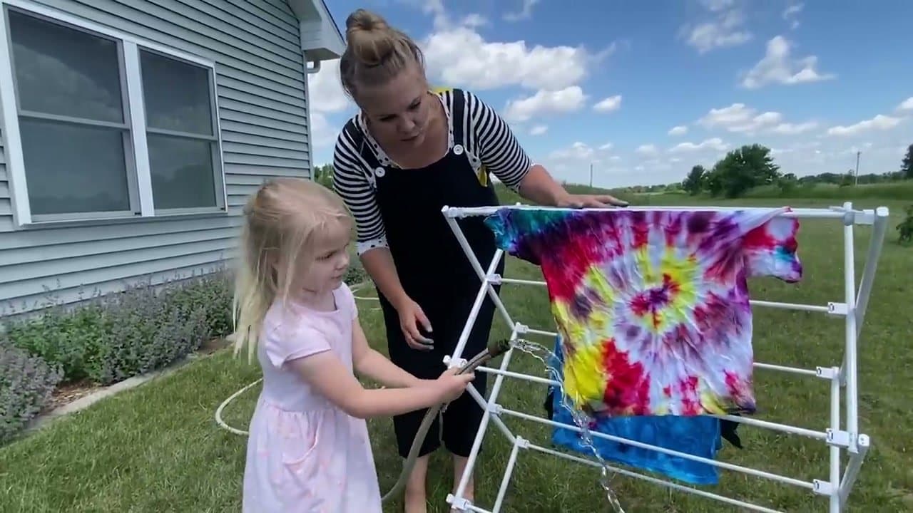 The finished result: How to Tie Dye a Shirt - 4 Easy Designs for Beginners