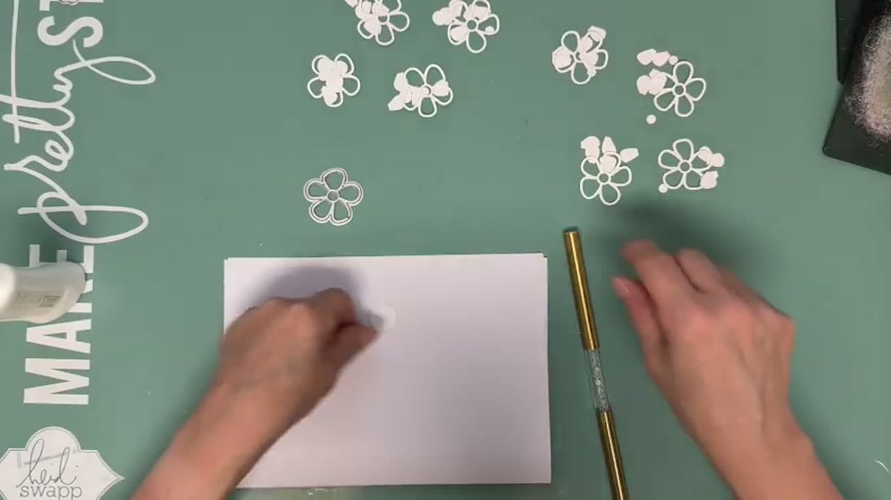 Step 3: Build the Flowers Up Off the Page - How to Make a Flower Meadow Scrapbook Layout