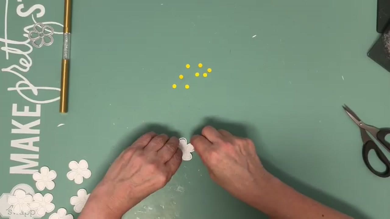 Step 5: Bend the Petals for Dimension - How to Make a Flower Meadow Scrapbook Layout