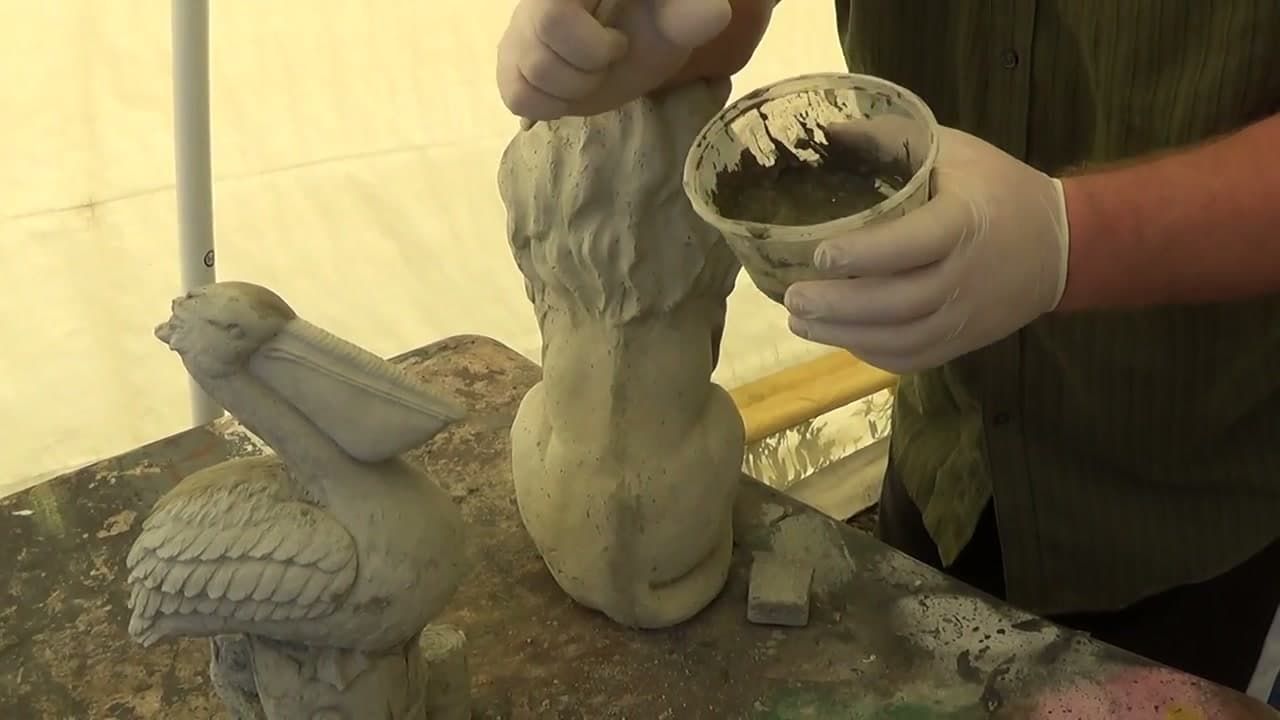 Step 7: Brush a Thin Coat Over the Rough Zones - How to Fix Air Bubbles in Concrete Crafts