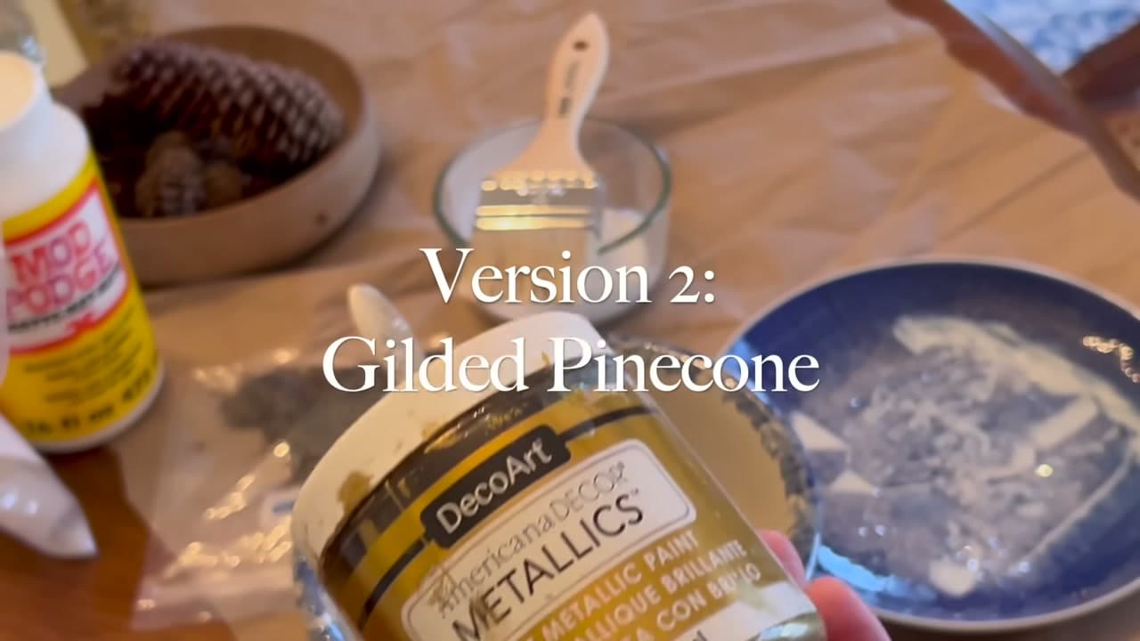 Step 6: Gild the Second Version - How to Make Pinecone Christmas Ornaments