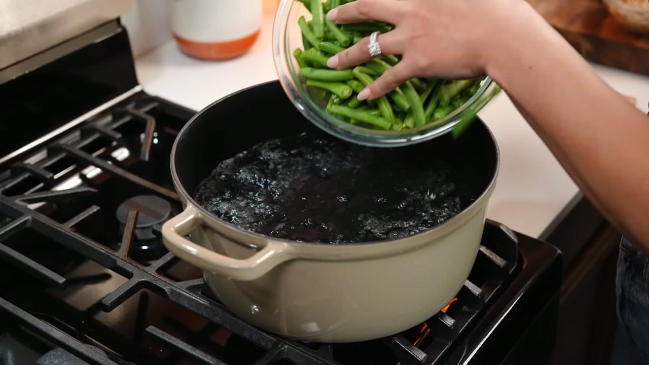 Step 1: Boil the Green Beans - Green Bean Casserole