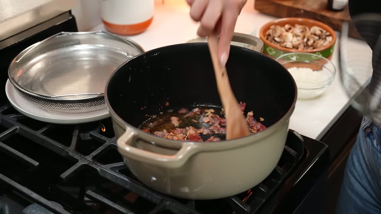 Step 2: Crisp the Bacon - Green Bean Casserole