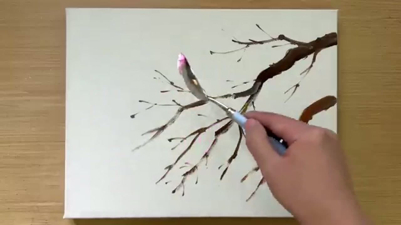 Step 3: Step 3: Dab the First Pink Blossoms