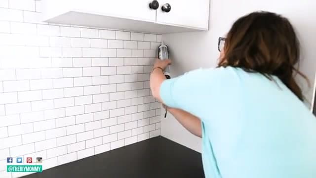 The finished result: How to Install Peel and Stick Tile Backsplash