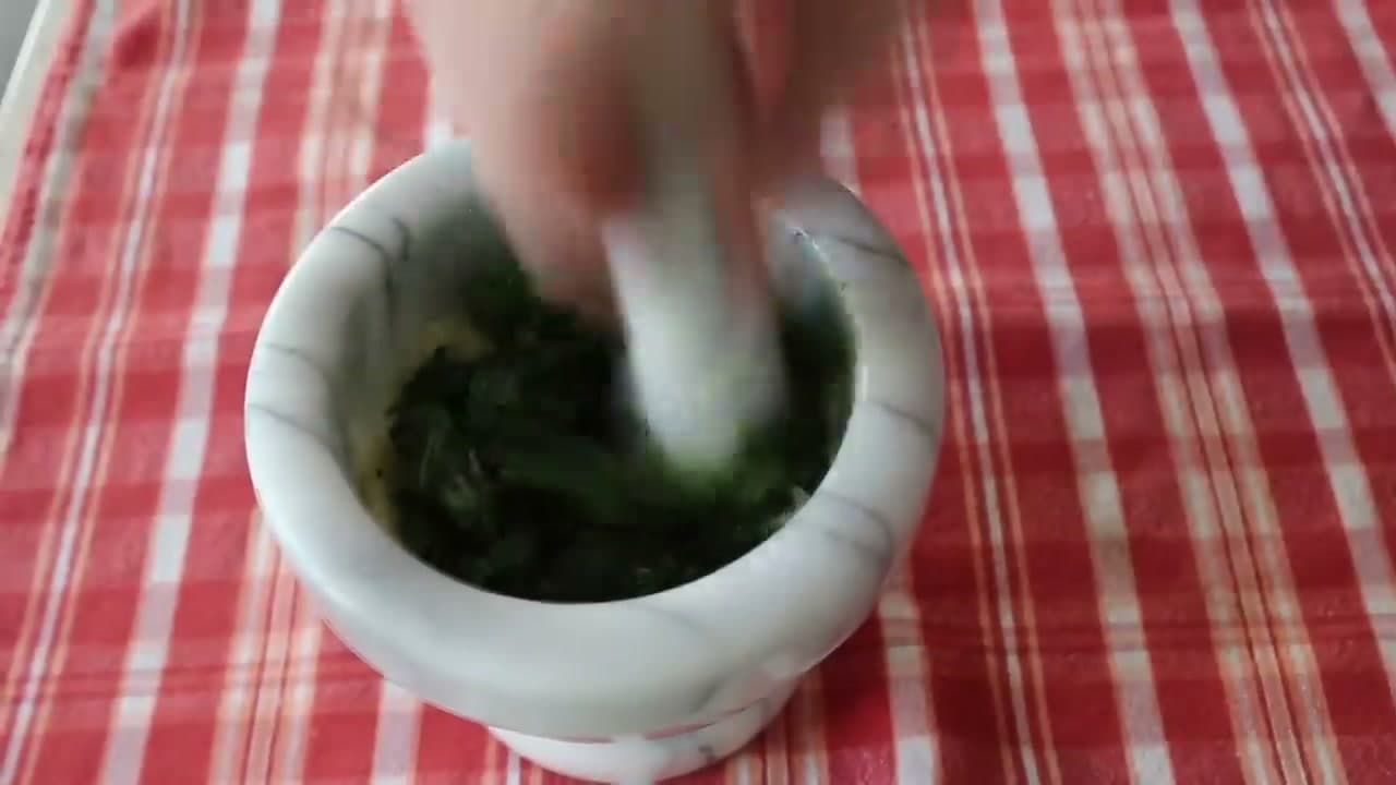 Step 4: Step 4: Pound the Basil in Three Big Handfuls