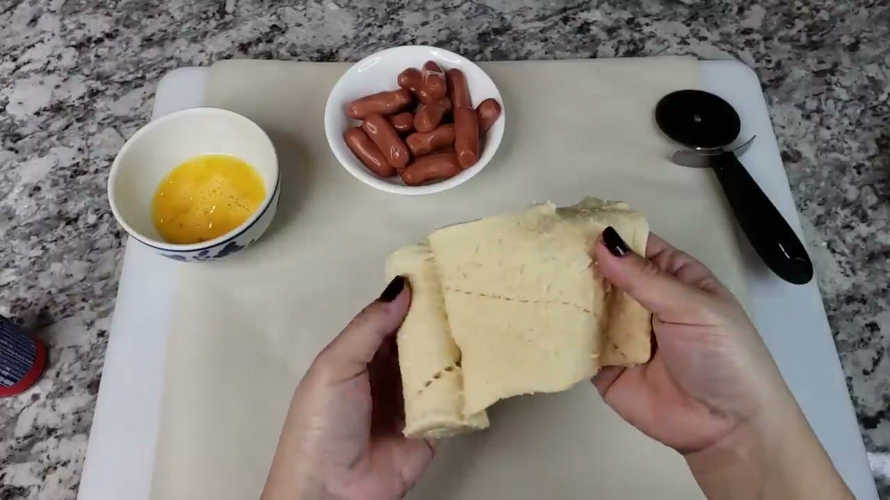 Step 1: Step 1: Beat one egg and unroll the crescent dough