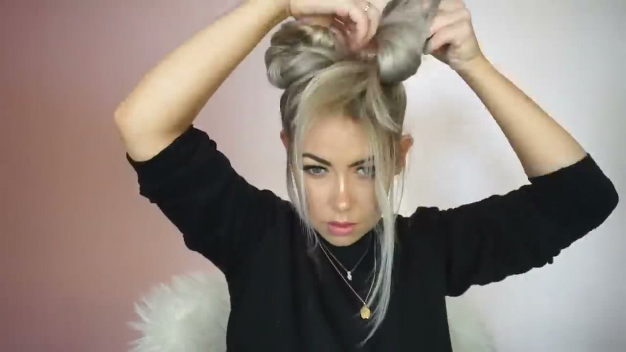 The finished result: How to Do Space Buns (Quick + Easy 7-Step Tutorial)