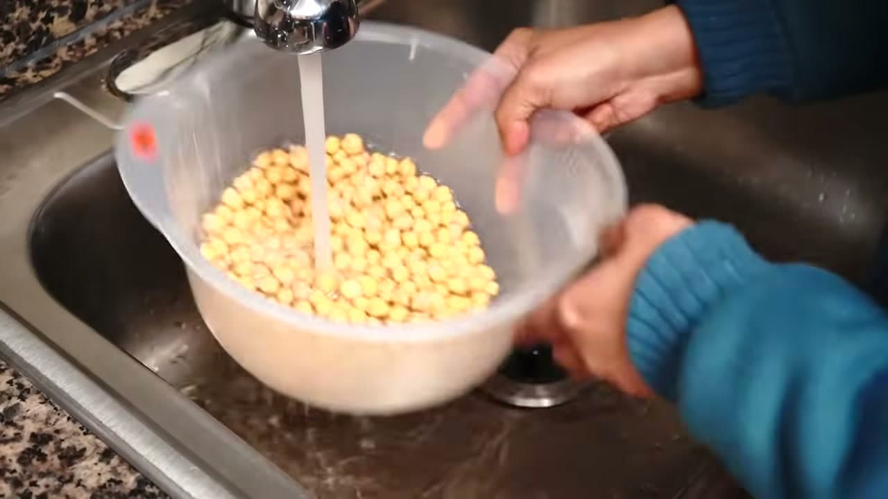 Step 2: Drain and Rinse the Next Day - How to Make Chana Masala