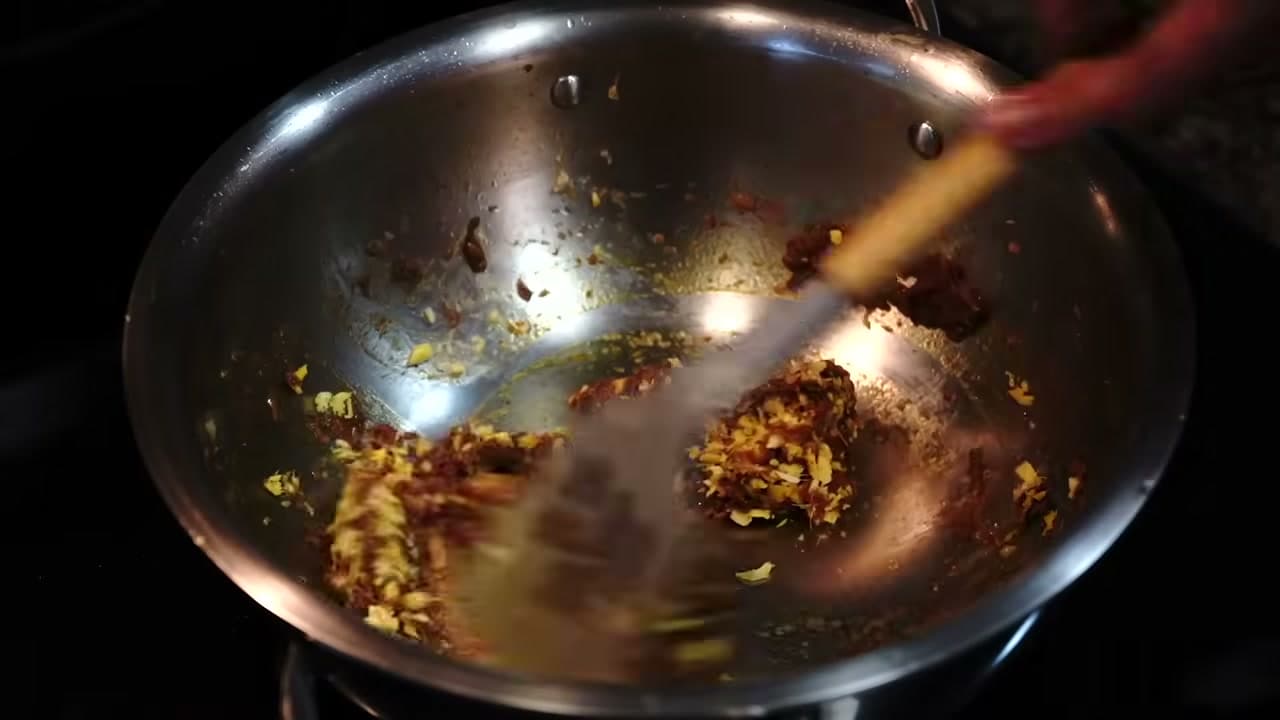 Step 8: Fry the Spice Paste With Ginger and Garlic - How to Make Chana Masala