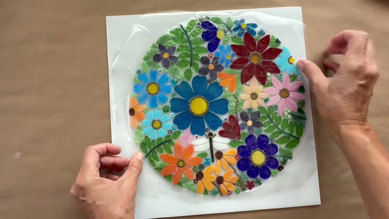 Step 6: Flip It and Peel the Bottom Sheet - How to Lay Out a Mosaic Design