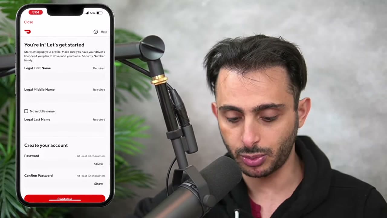 Step 4: Enter Your Legal Name - How to Become a DoorDash Driver