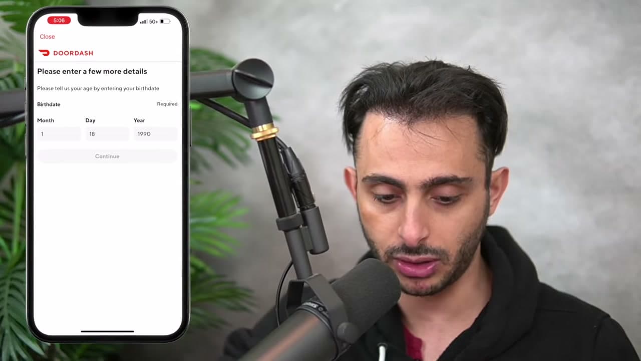 Step 7: Add Your Date of Birth - How to Become a DoorDash Driver