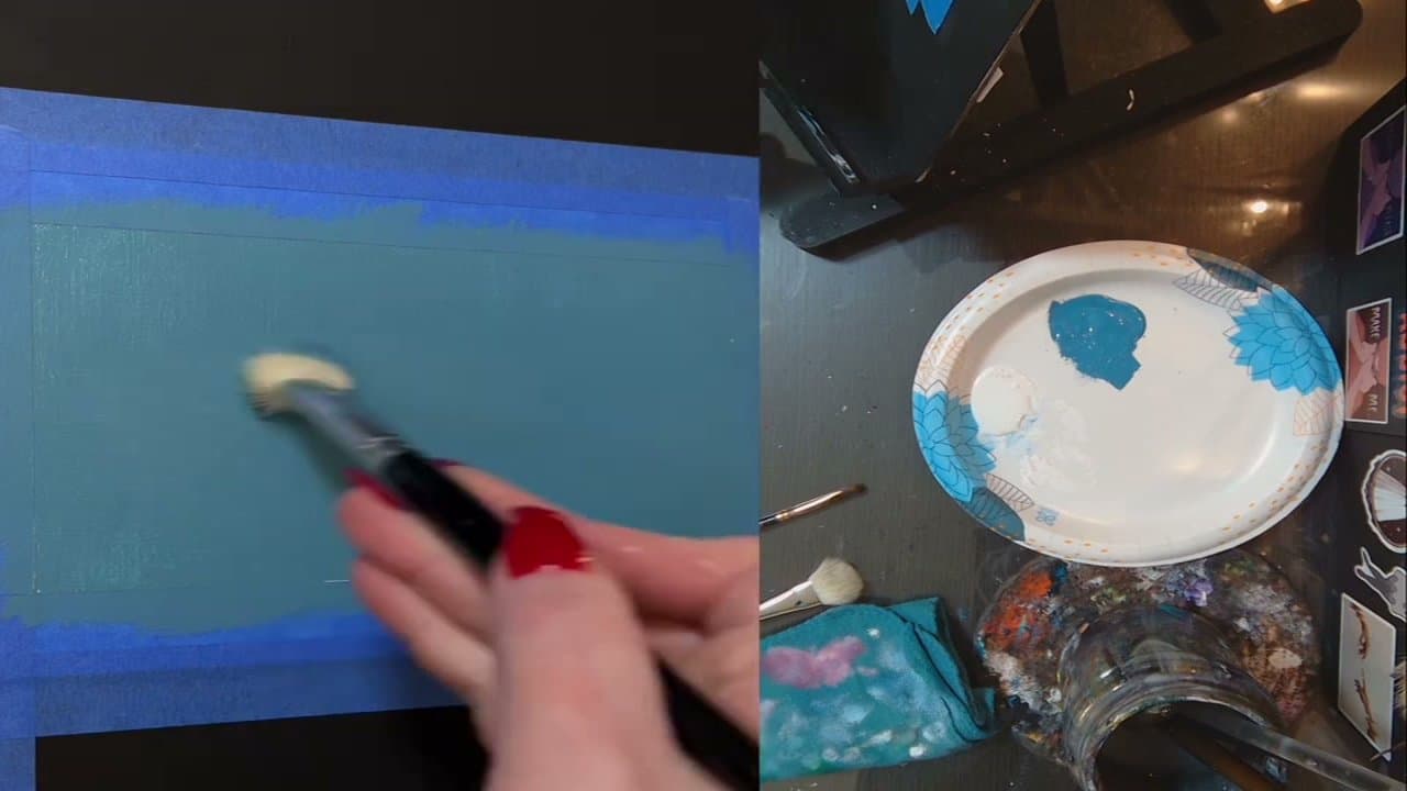 Step 2: Step 2: Paint the blue sky background
