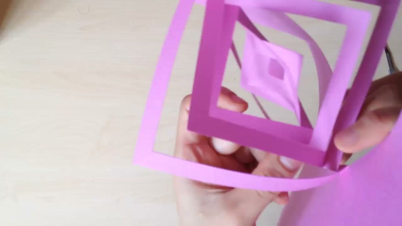 The finished result: How to Make a Magic Spinning Kirigami Card