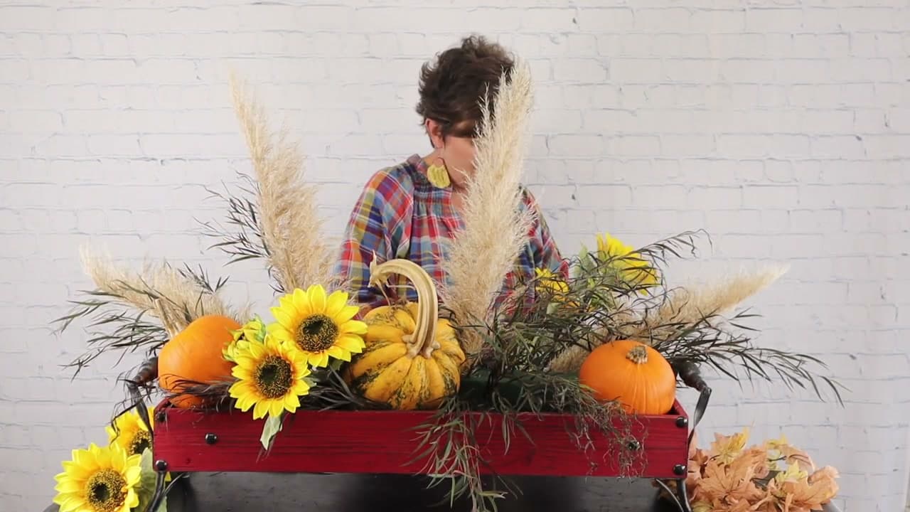 Step 5: Place the Sunflowers - How to Make a Thanksgiving Centerpiece