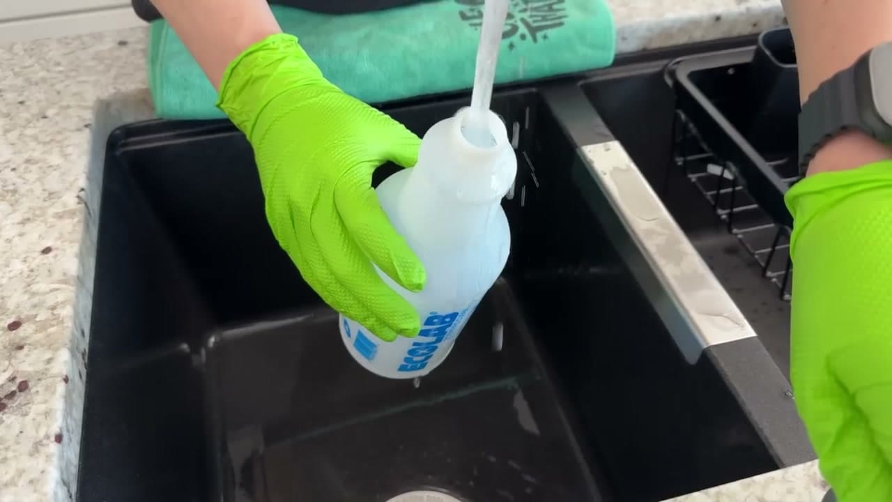 Step 2: Step 2: Mix water and dish soap in a spray bottle