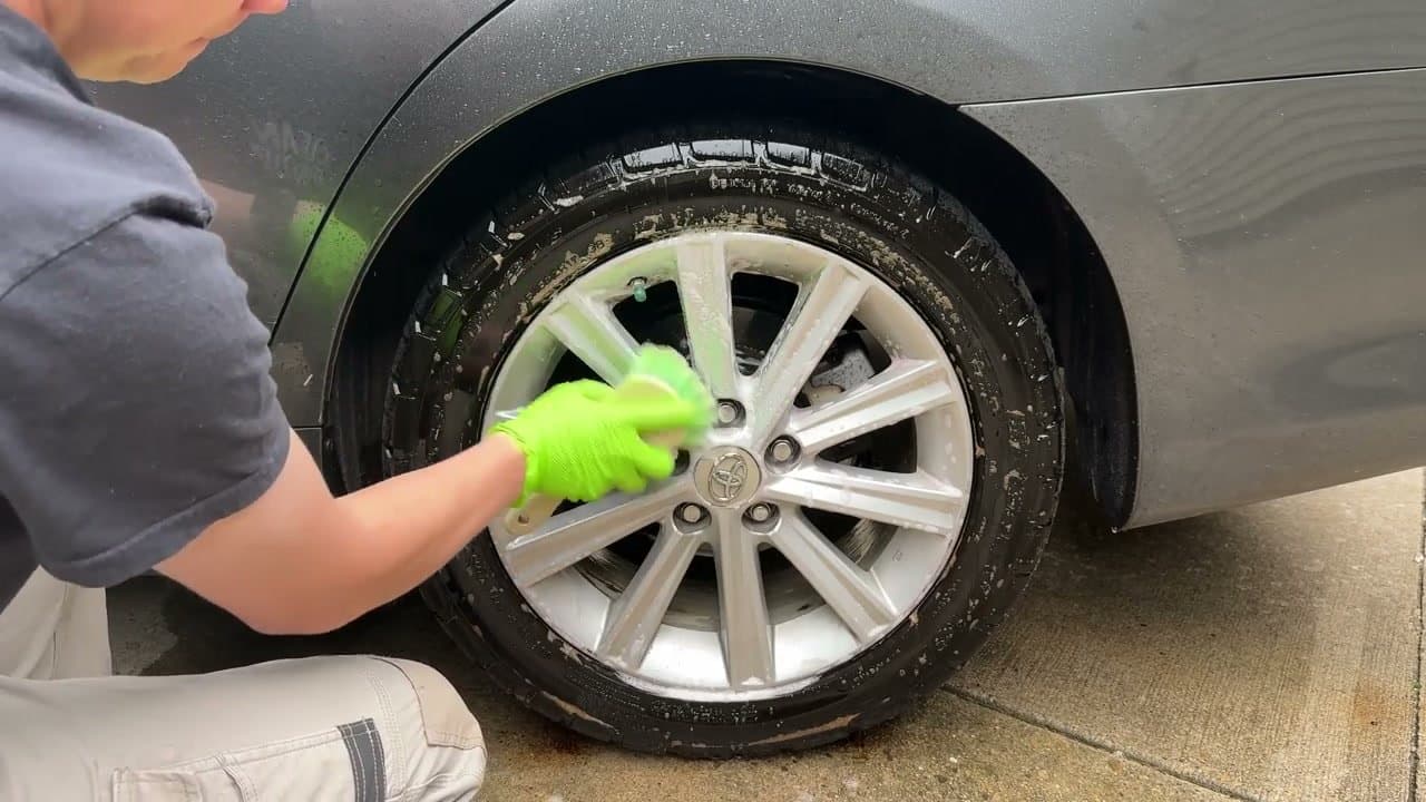 Step 3: Scrub Rims and Tires with the Right Brushes