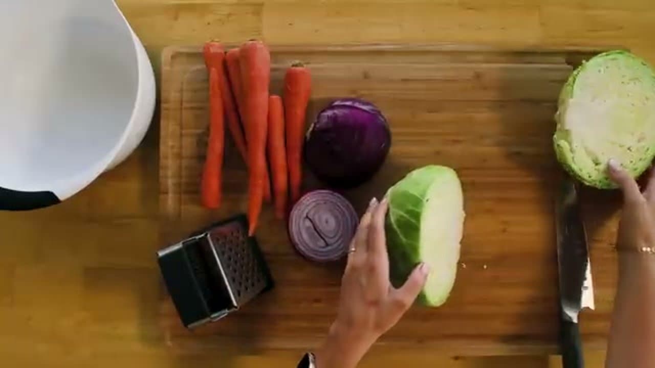 Step 1: Step 1: Hand-Shred the Green Cabbage Into Ribbons