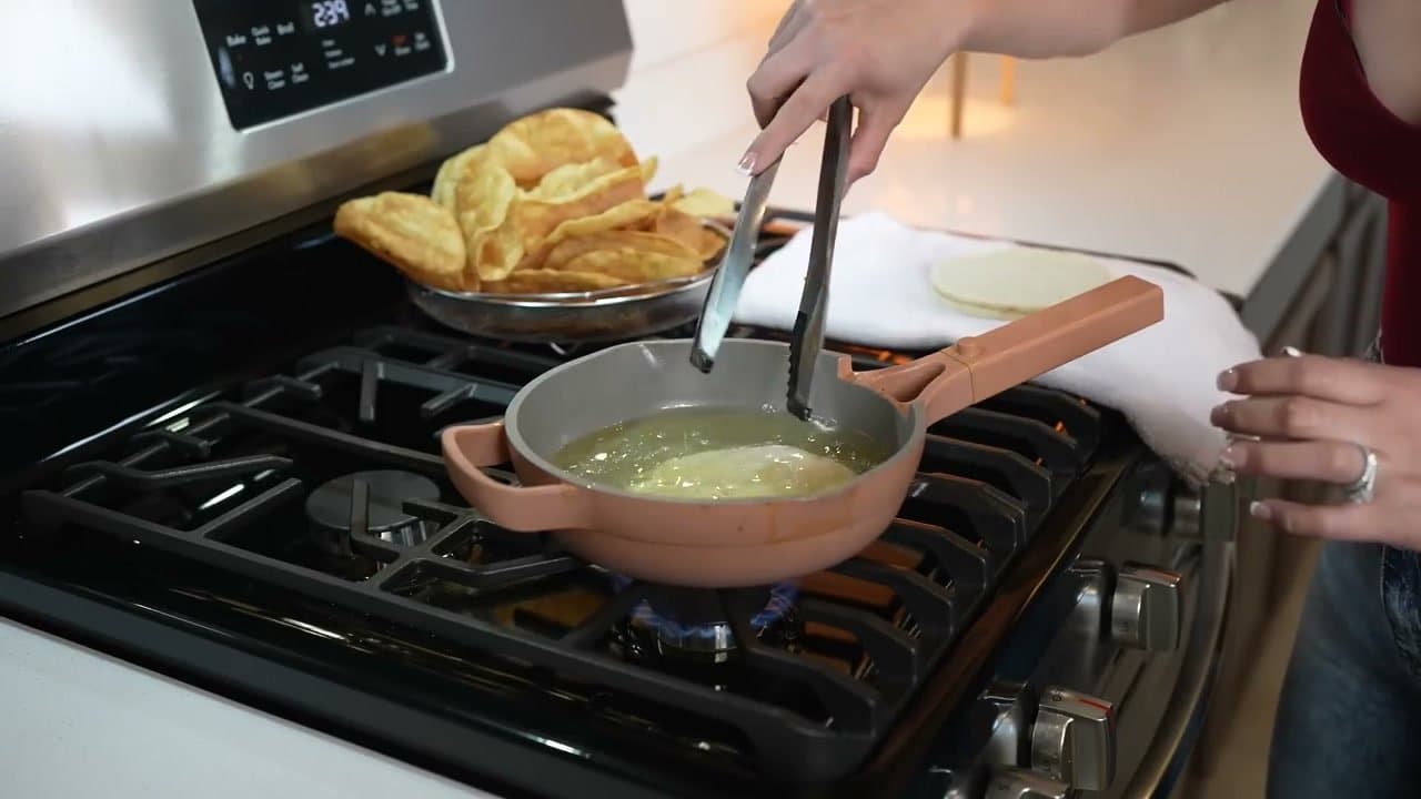 Step 1: Step 1: Fry and shape the taco shells