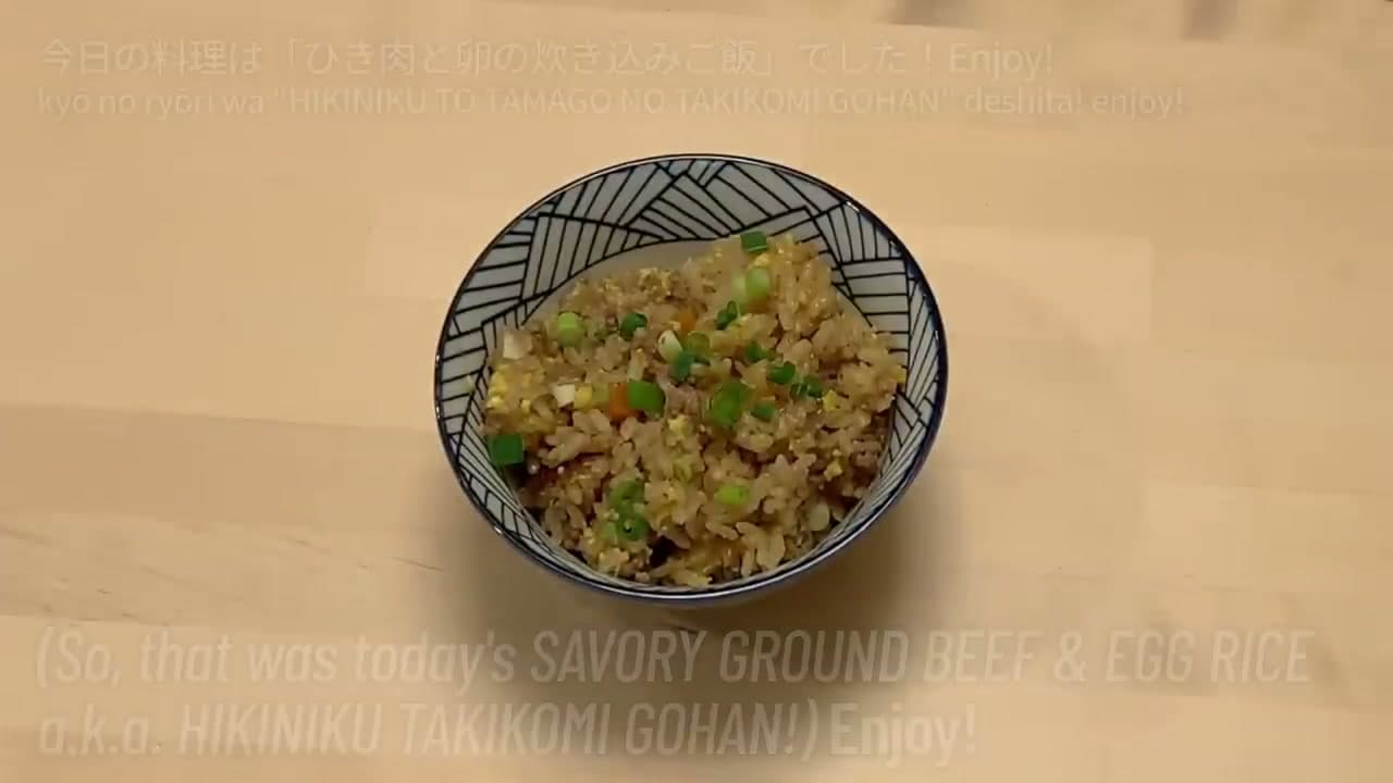 The finished result: How to Make Rice Cooker Ground Beef and Egg Rice
