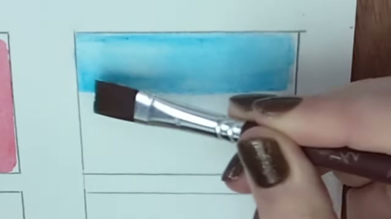 Step 5: Use a Flat Brush for Bigger Areas - How to Use Watercolor Pencils